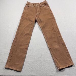 J. Galt Brandy Melville Straight Leg Carpenter Jeans Canvas‎ Small 26x32 Brown